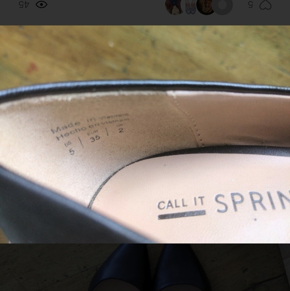 Call it Spring solid black pointed toe heels size 5 - Picture 3 of 5